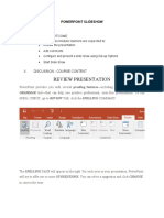 Review Presentation: I. Learning Outcome at The End of This Module Learners Are Expected To