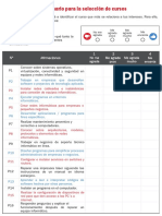 Cuestionario Para Seleccion de Cursos