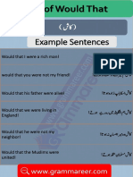 Example Sentences: Use of Would That
