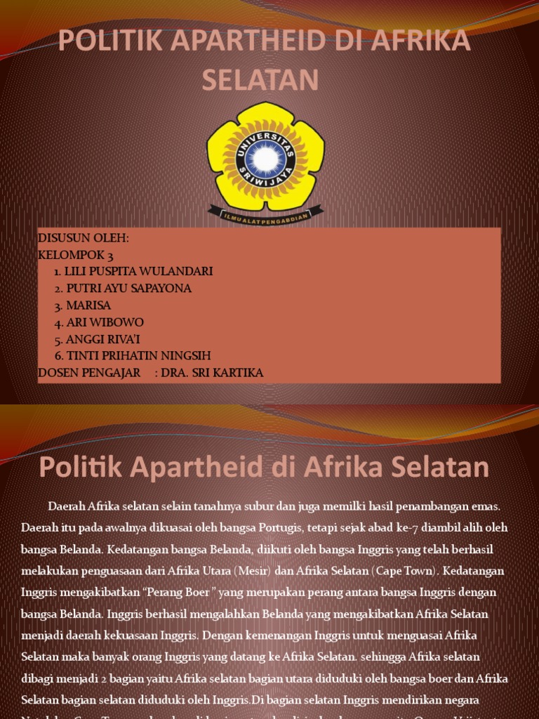 Siapa tokoh yang menentang politik apartheid