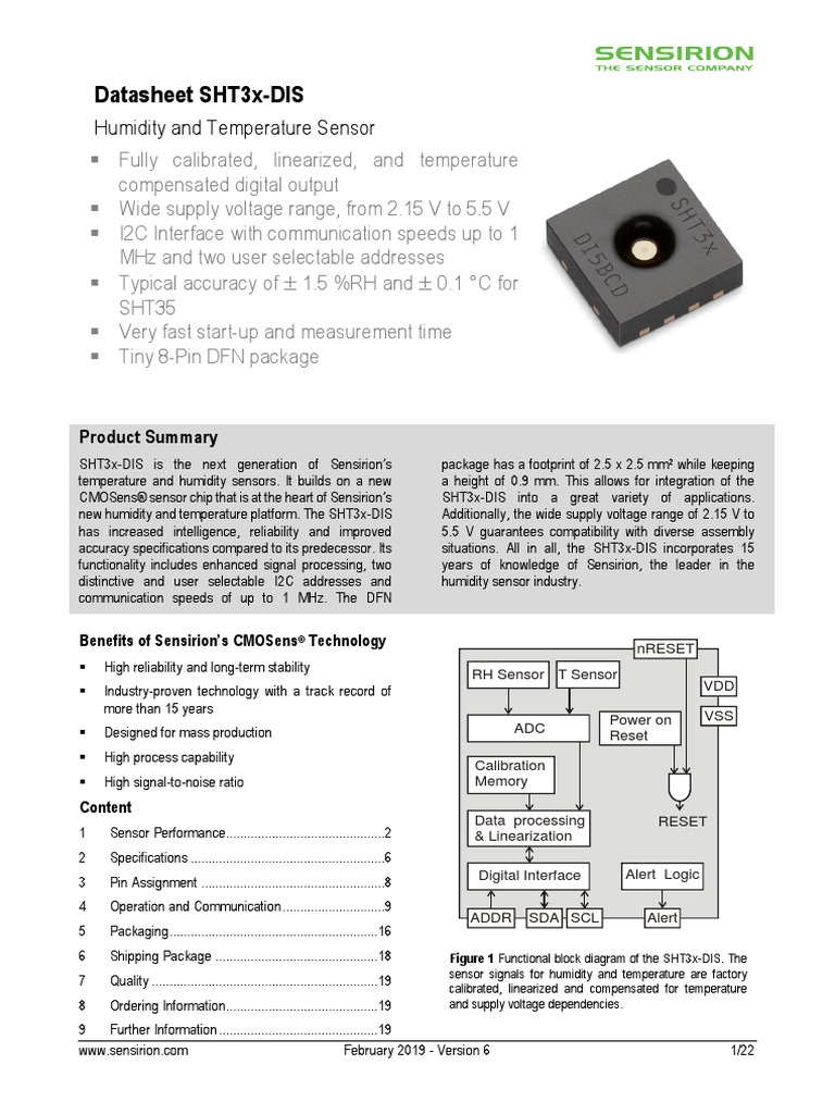 SHT3x Datasheet Digital | PDF | Computer Engineering | Electrical ...