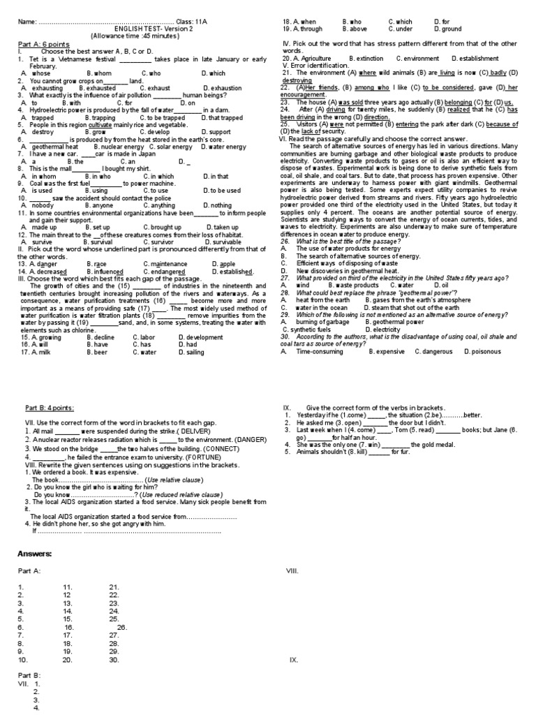 class 10 english unit 11 lesson 9 question answer