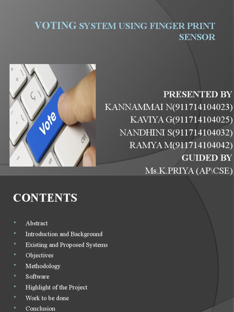 Voting System Using Face Recognition | PDF | Voting | Fingerprint