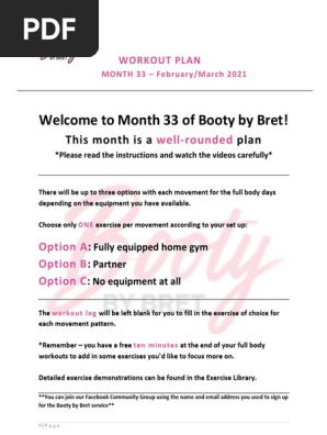 BBB Month 33 Workout Plan PDF Anatomical Terms Of Motion Foot