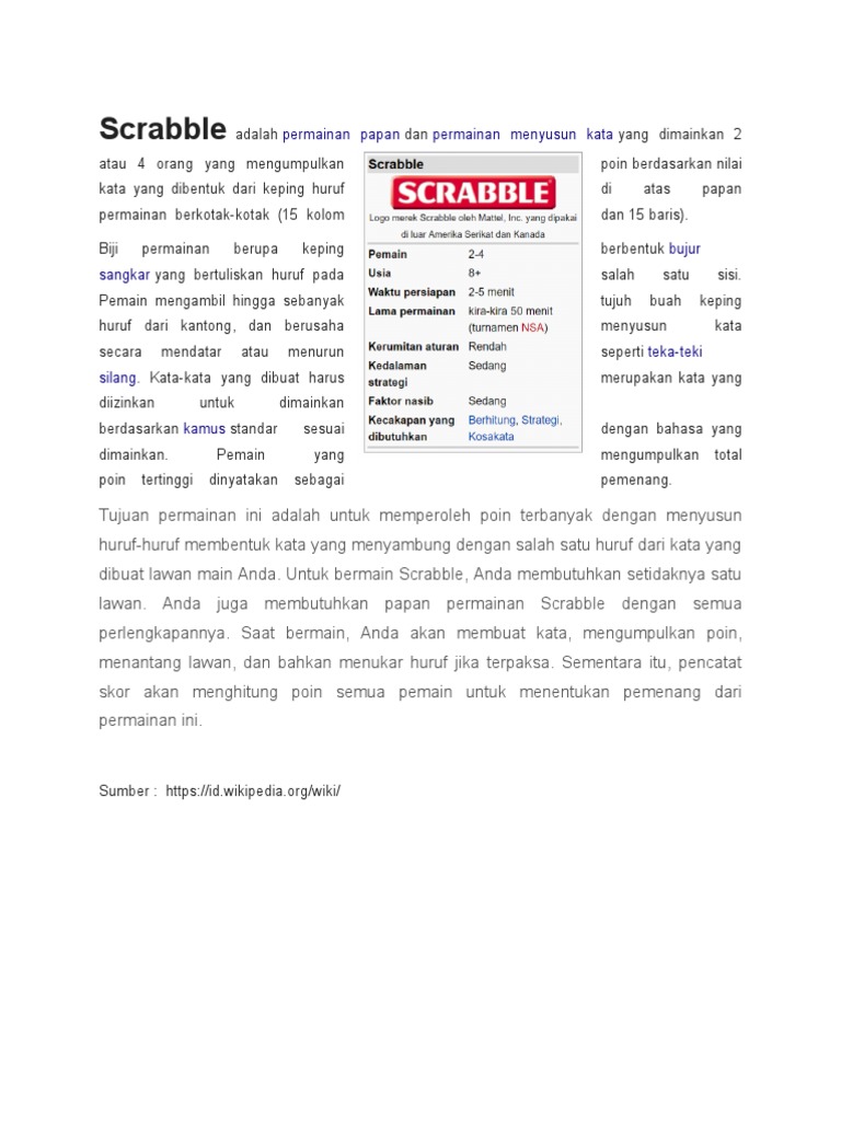 Panduan Lengkap Permainan Scrabble | PDF