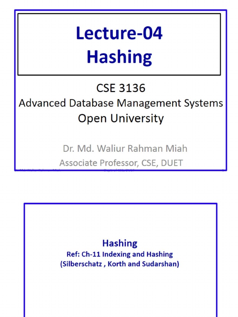 Lec04 Hashing CH 11 P2 | PDF