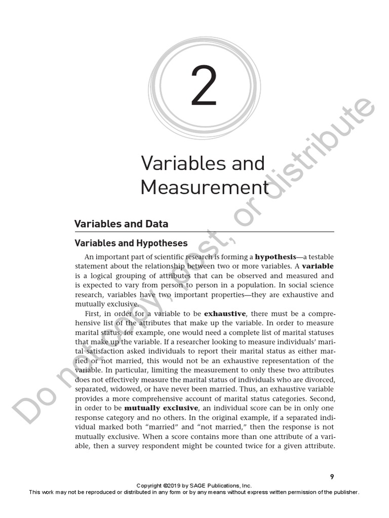 Post, or Distribute: Variables and Measurement | PDF | Level Of ...