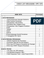 Check List Dukungan KPR