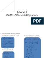 Tutorial 2 MA201-Differential Equations