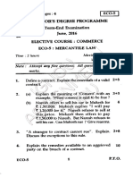 ECO-5 exam questions on mercantile law