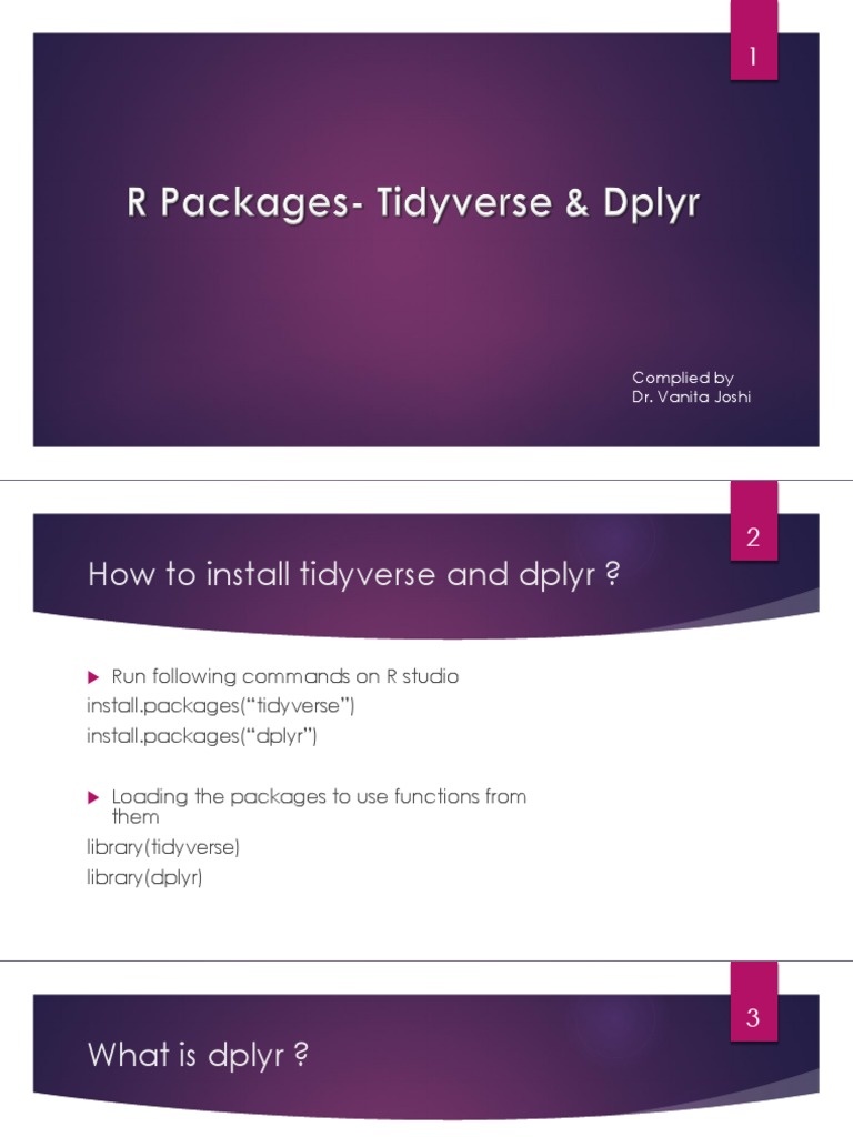 R Packages Dplyr Sem-III 2021 | PDF | R (Programming Language ...