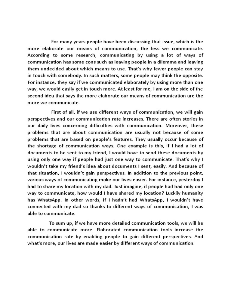 Communucation Essay | PDF