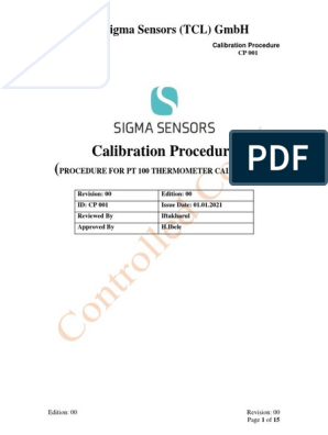Oven Calibration - SIGMA SENSORS