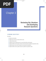 Reviewing The Literature and Developing Research Questions: Learning Objectives