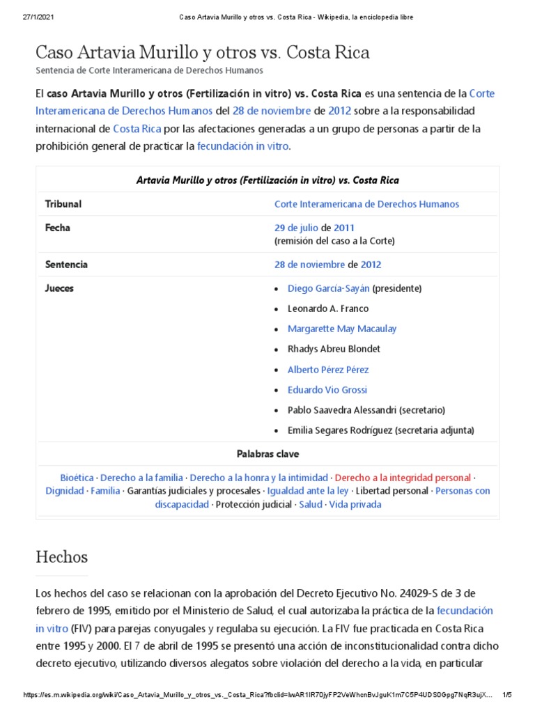 Caso Artavia Murillo y Otros vs.