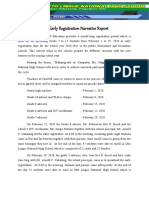 Narrative Report in Early Enrolment