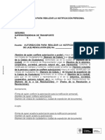 Formato de Autorizacion para Notificacion Personal