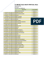 Format Import Nilai Sikap Spiritual Kelas 8A