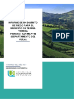 Informe de Un Distrito de Riego para El Municipio de Teruel Vereda Paraiso-San Martin (Departamento Del Huila)