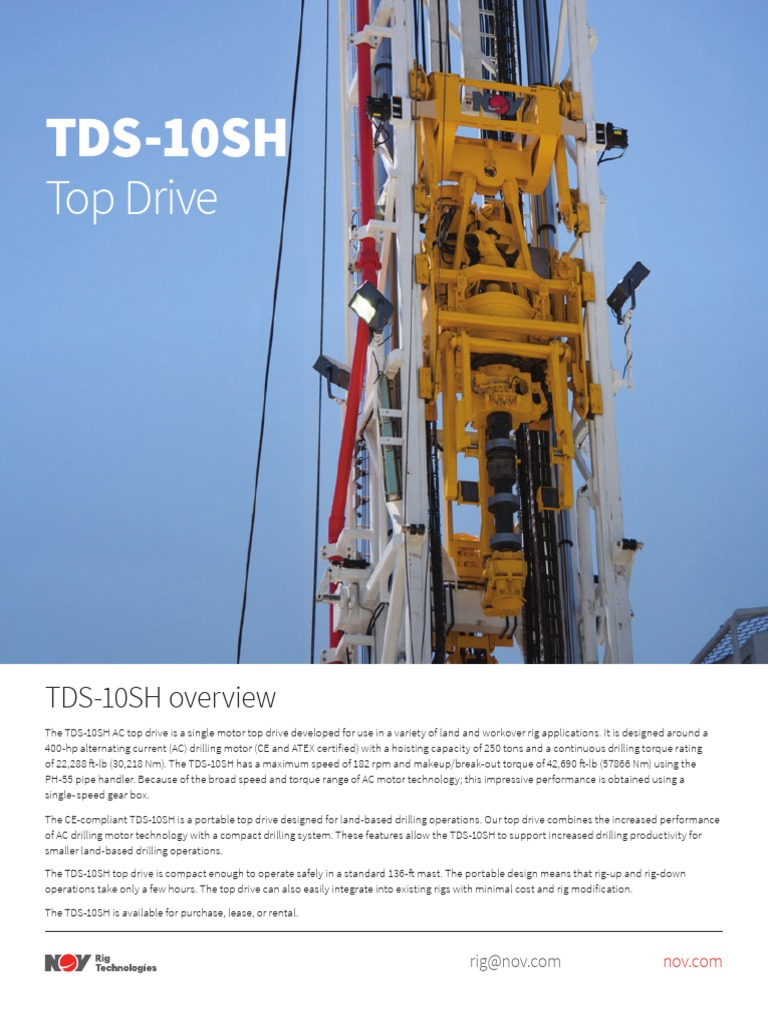 TDS 10SH Brochure | PDF | Electric Motor | Drilling Rig