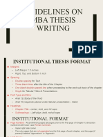 Thesis Writing With Format