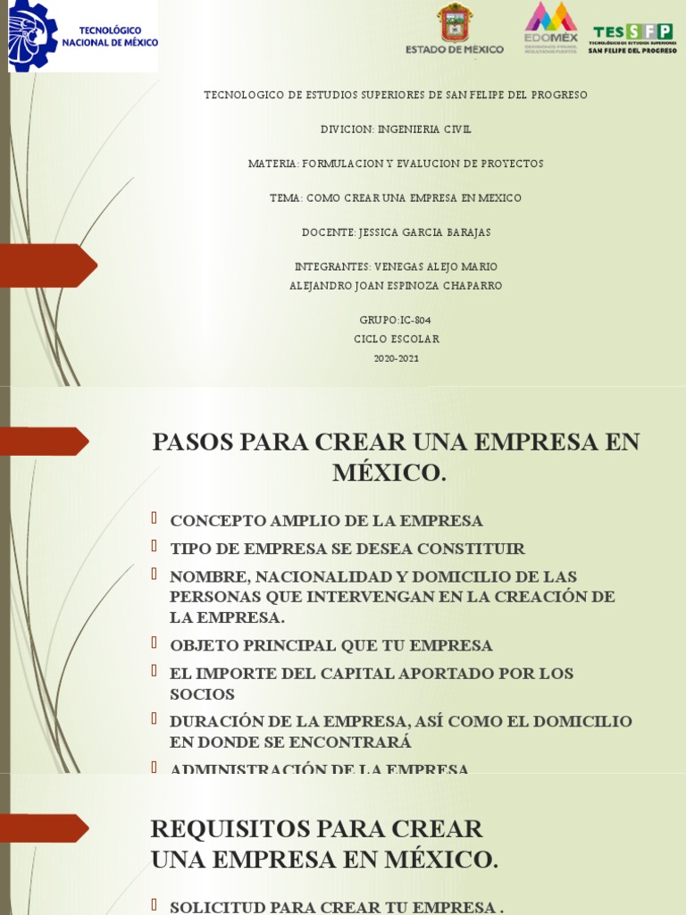 Pasos para Crear una Empresa en México | PDF | Empresas | México