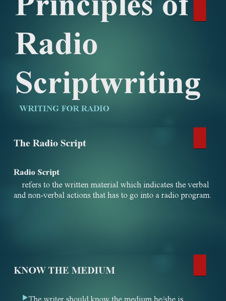 Principles of Radio Scriptwriting | PDF | Language Arts & Discipline