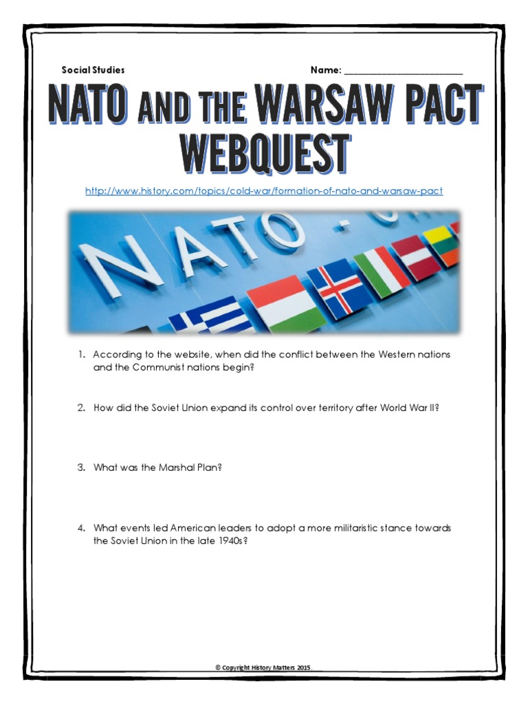 NATO and Warsaw Pact - Webquest | PDF | Politics