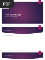 Web Technology: Semester-Spring 2020