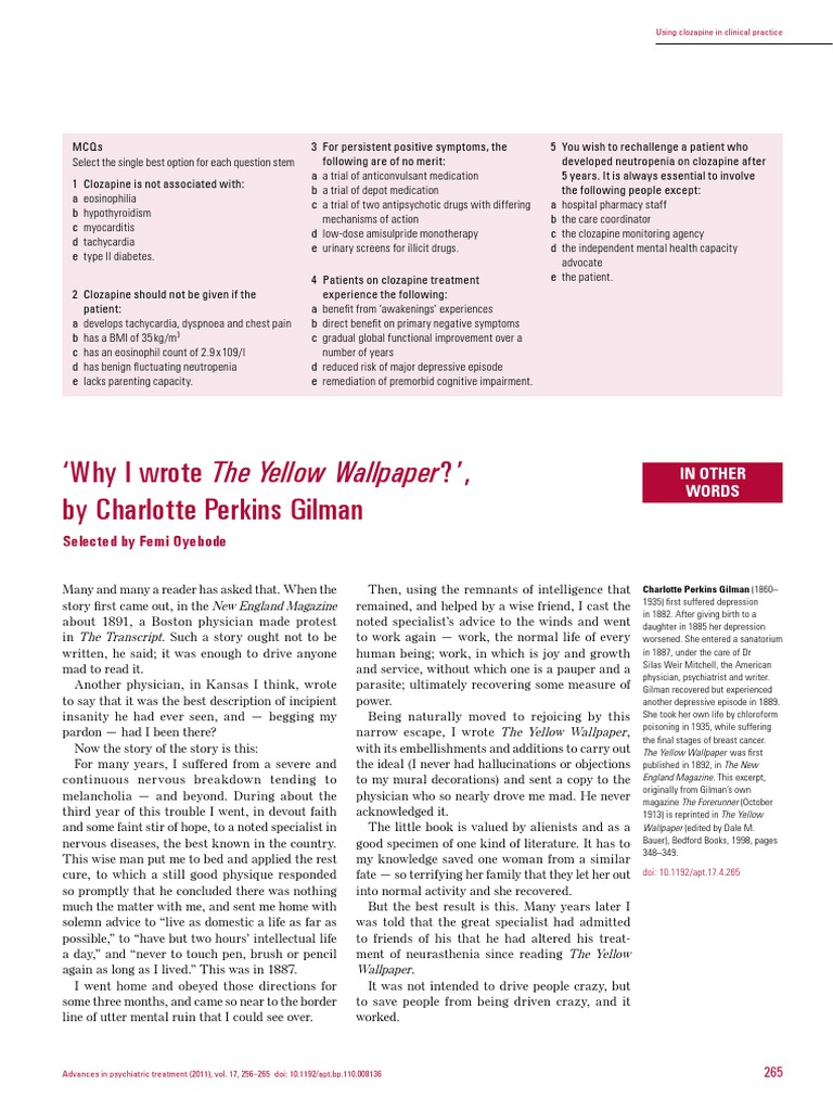 Why I Wrote The Yellow Wallpaper ', by Charlotte Perkins Gilman PDF
