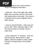 The Following Are The Common Dance Terms in Philippine Folk Dance