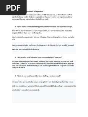 Customer service and email etiquette session