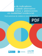 Guía de Indicadores Para El Cuidado de Niñas Niños y Adolescentes en Modalidad Residencial