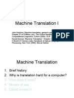 Machine Translation I