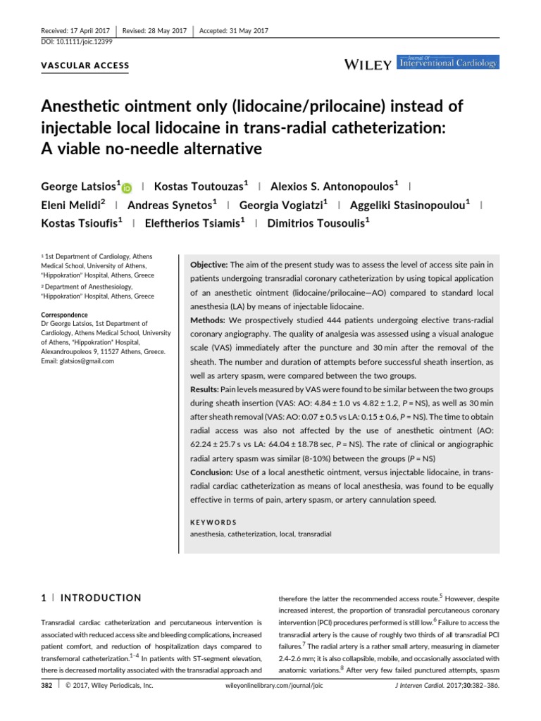 Anesthetic Ointment Only Instead of Injectable Local Lidocaine in Trans