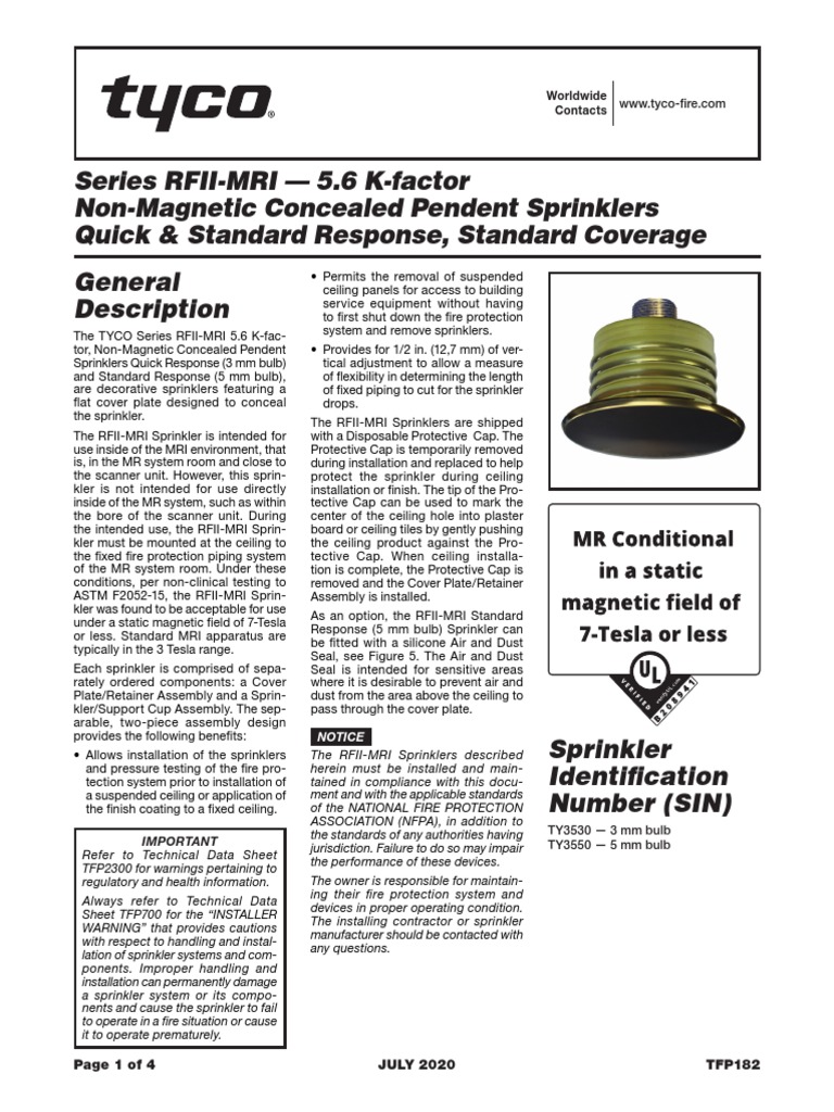 Series RFIIMRI 5.6 KFactor Concealed Pendent
