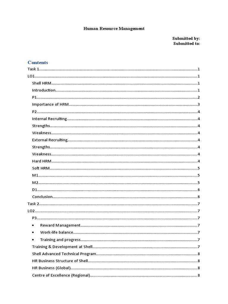 Shell Human Resource Management Overview | PDF | Human Resource ...