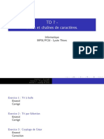 TD 7 - Listes et chaînes de caractères. Informatique MPSI_PCSI - Lycée Thiers