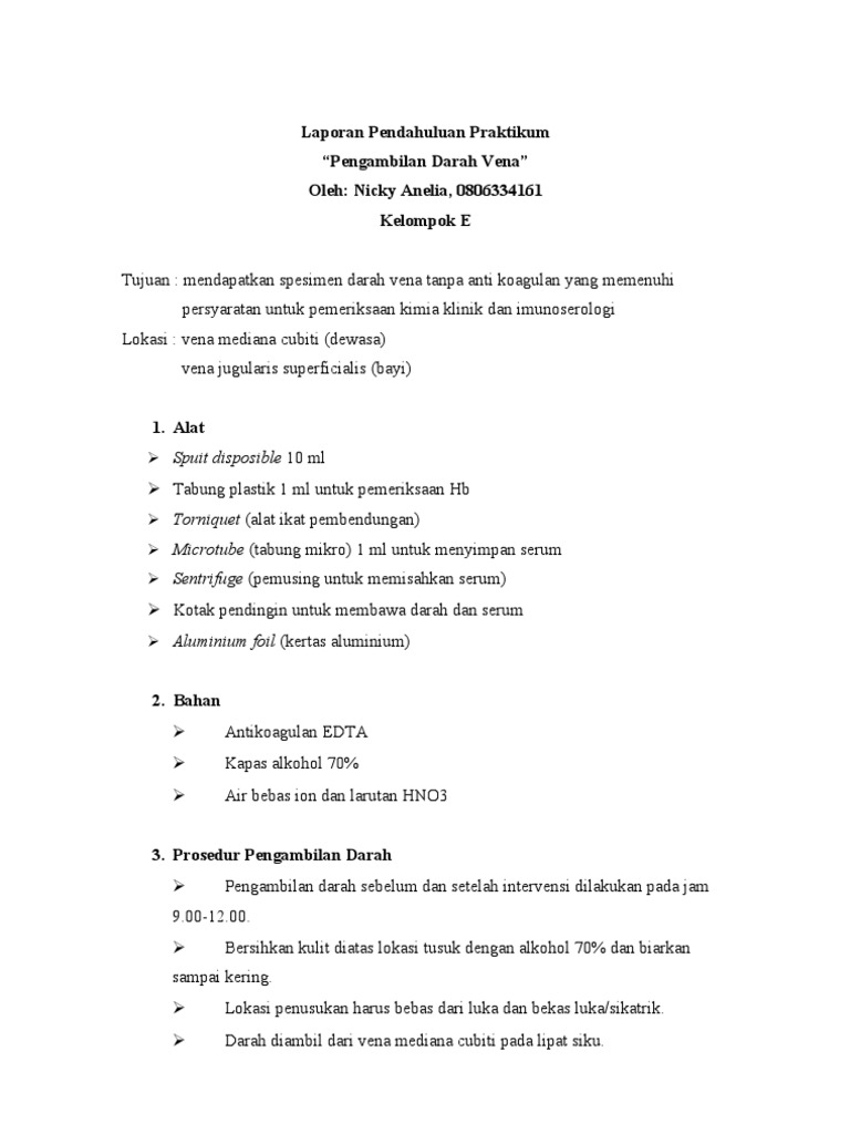 Pengambilan Darah Vena Pdf
