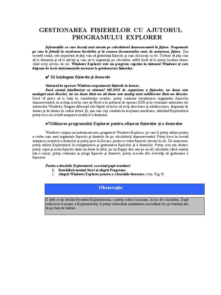 Gestionare Fisiere | PDF