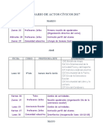 CALENDARIO DE ACTOS CÍVICOS 2018