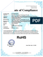Certificate of Compliance for ShenZhen Changkun Technology CO.,LTD Pulse Oximeter