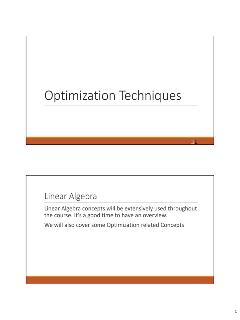 Linear Algebra and Optimization Basics | PDF | Determinant | Matrix ...