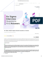 Six Sigma Interview Questions & Answers