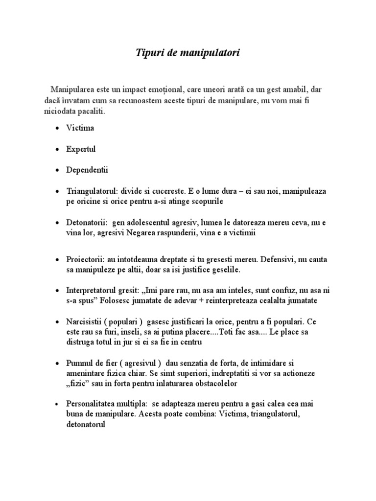 Tipuri de Manipulari | PDF
