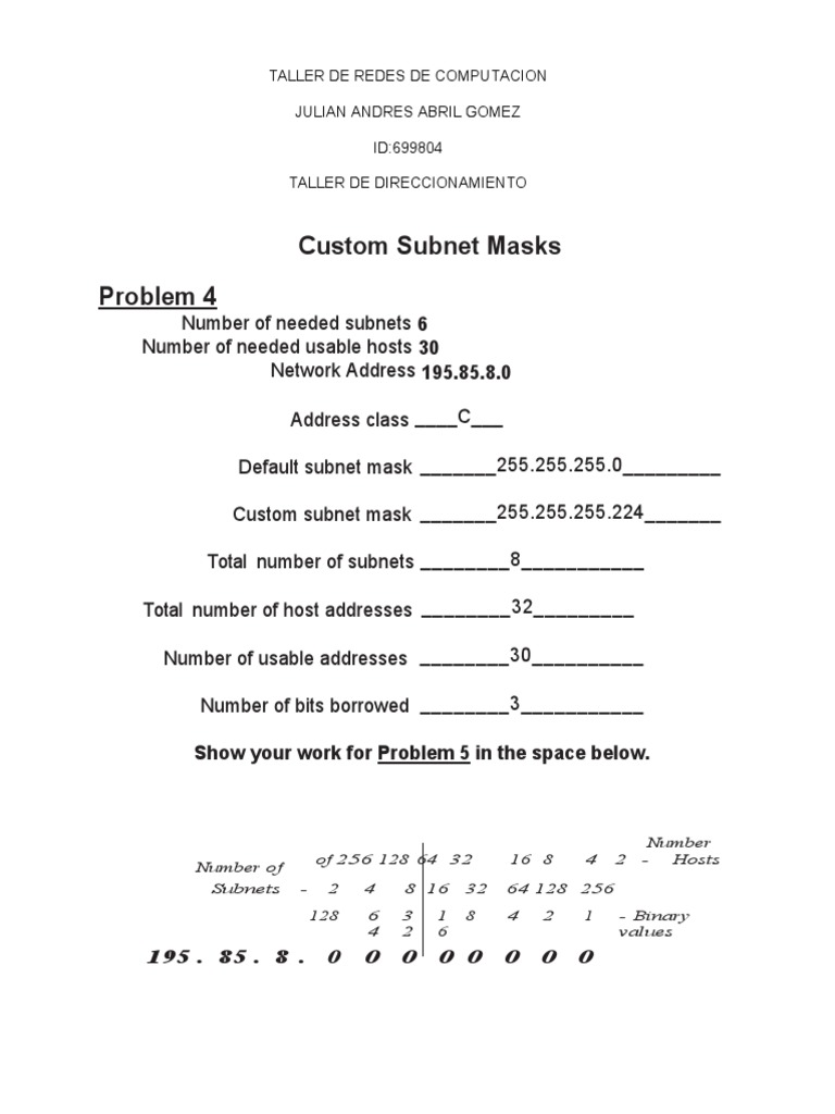 Custom Subnet Masks Workshop Guide | PDF | Internet Protocols ...