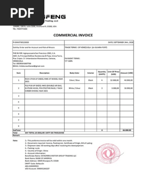 COMMERCIAL INVOICE
