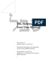 SBL Hebrew Font User Manual