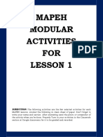 Mapeh Modular Activities FOR Lesson 1: Direction