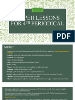 Mapeh Lessons For 4TH Periodical